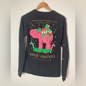Simply Southern Christmas 100% cotton long sleeve T shirt Small James 1:17